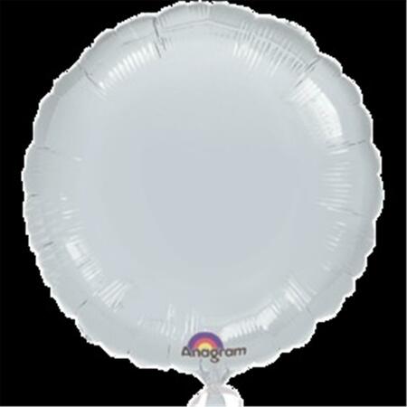 LOFTUS INTERNATIONAL 18 in. Metallic Silver Round HX Anagram Balloon A2-0576
